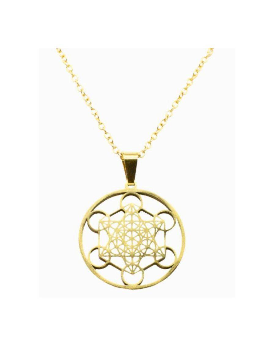 Pendentif Plaqué Or- Cube de métatron - 25 mm