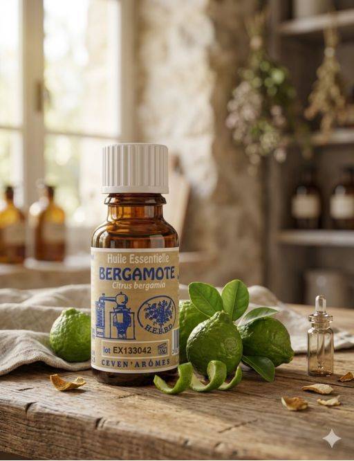 Huile essentielle de Bergamote 20 mL avec Compte-goutte