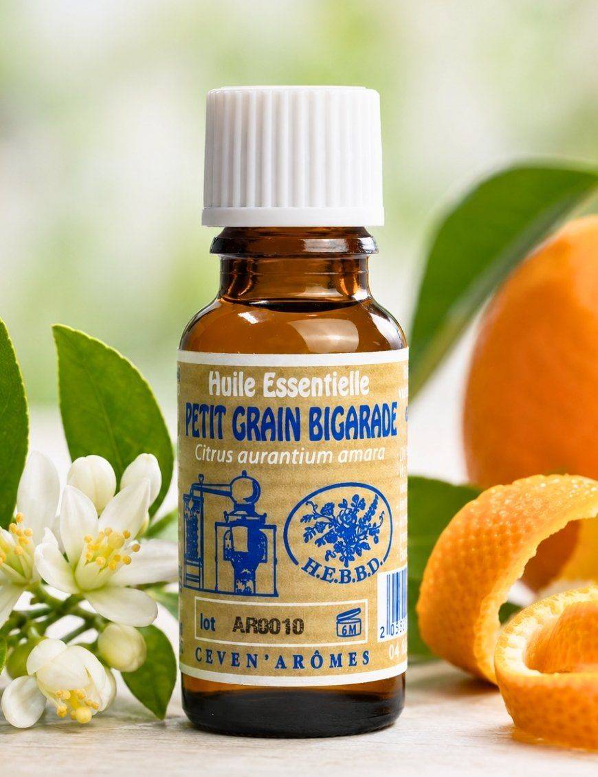 Huile essentielle de Petit Grain 20 ml avec Compte-gouttes