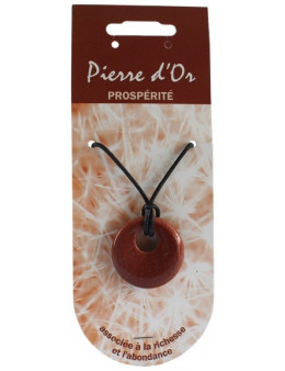 Pendentif pierre ronde percée - Pierre du soleil