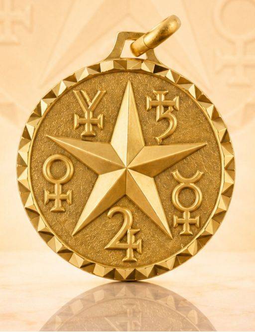 Pentacle Astral - Médaille talismanique - 3cm