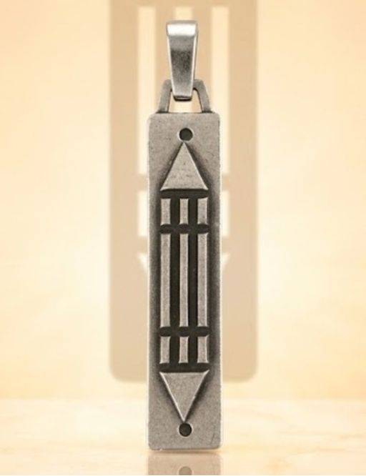 Barre Atlante - Médaille talismanique - Argenté - 3cm