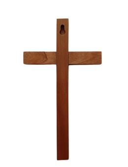 Croix en bois avec croix cuivre sans Christ 