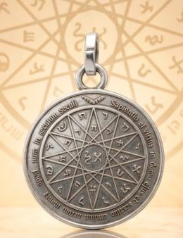 Pentacle de Mercure - Médaille talismanique - Argenté - 3cm