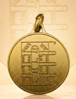 Pentacle de la Lune - Médaille talismanique - Doré - 3cm