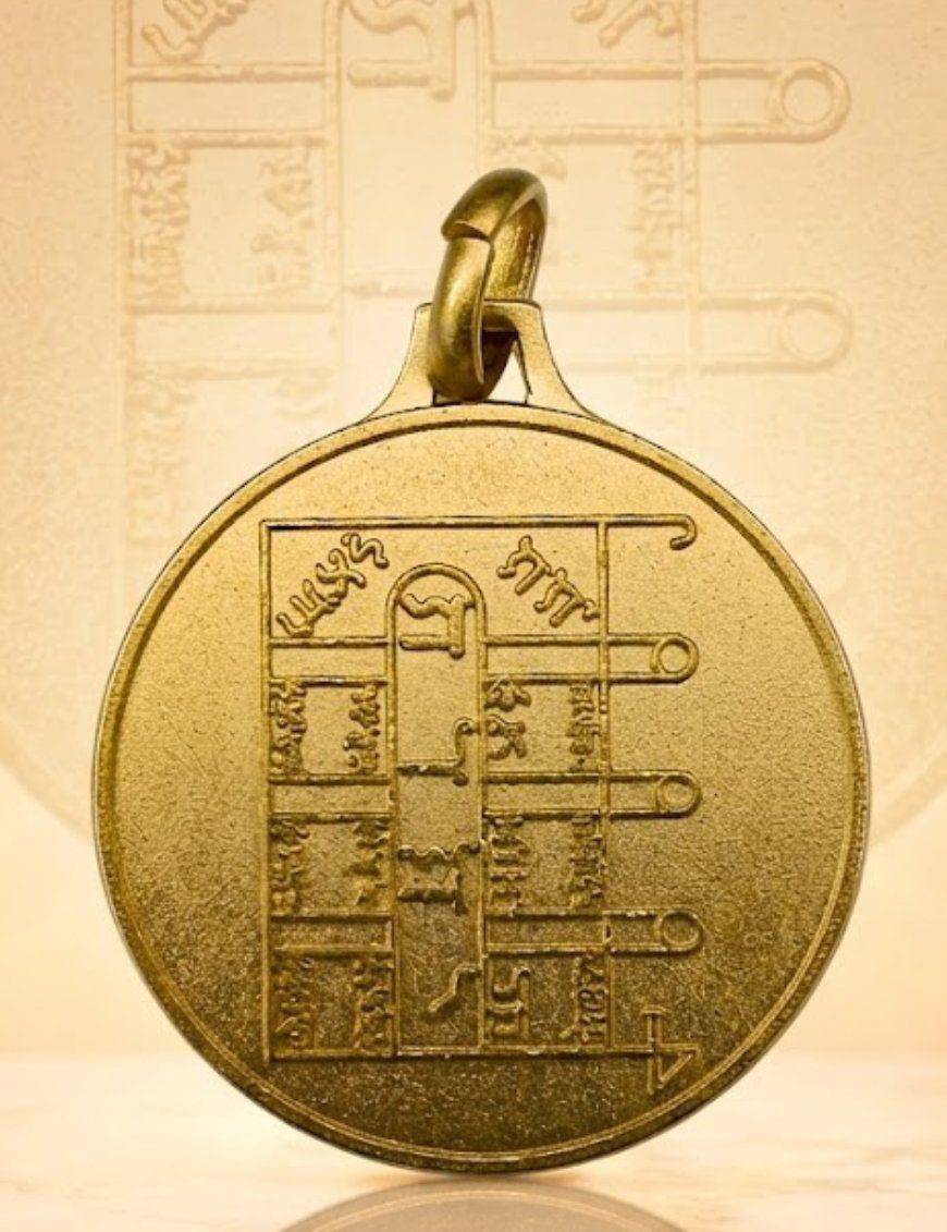 Pentacle de la Lune - Médaille talismanique - Doré - 3cm