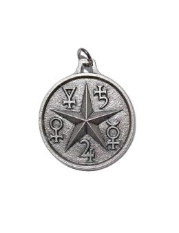 Pentacle Astral - Médaille talismanique - Argenté -3cm