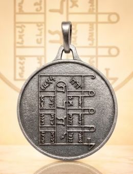 Pentacle de la Lune - Médaille talismanique - Argenté - 3cm
