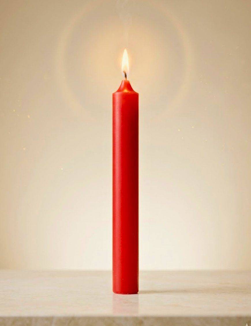 Bougie traditionnelle Batonnet 16 cm - Rouge