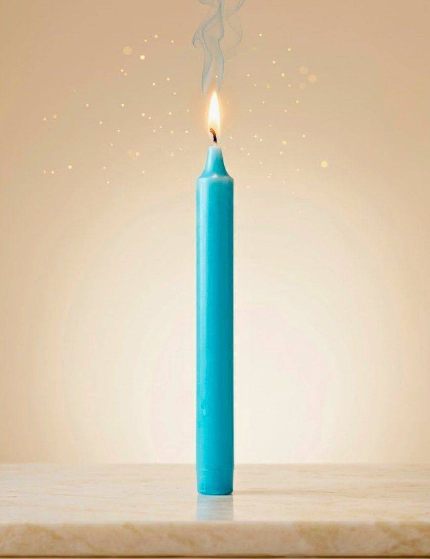 Bougie traditionnelle Batonnet 16 cm - Turquoise