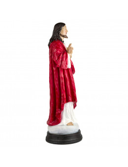 Statue résine Sacré coeur Jésus peinte à la main 60 cm