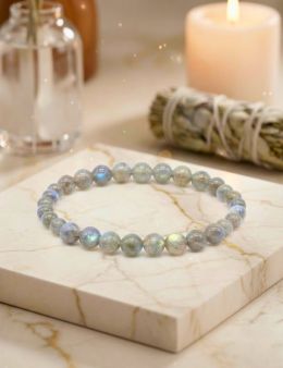 Bracelet 'AA' Labradorite perles 6mm