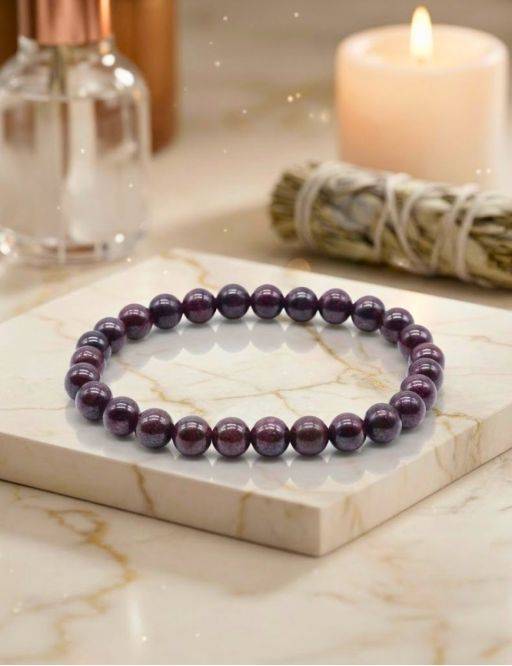 Bracelet Grenat perles 6mm