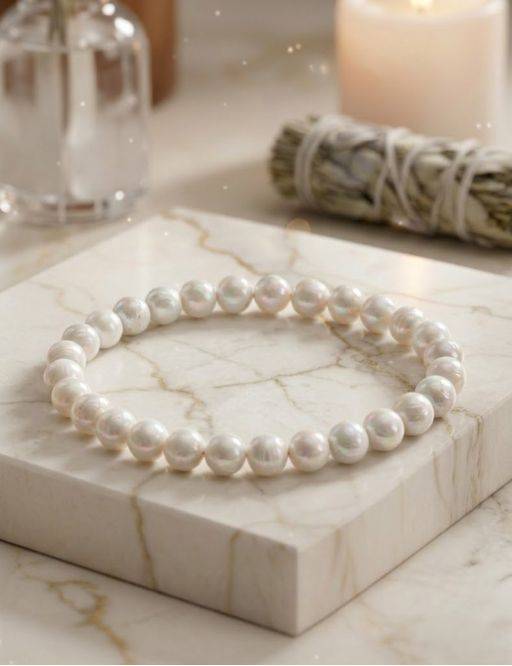 Bracelet 'Mother of Pearl' perles 6mm
