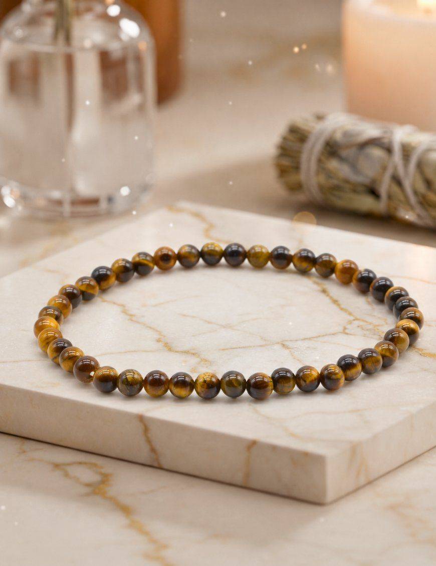 Bracelet Oeil de Tigre perles 4mm