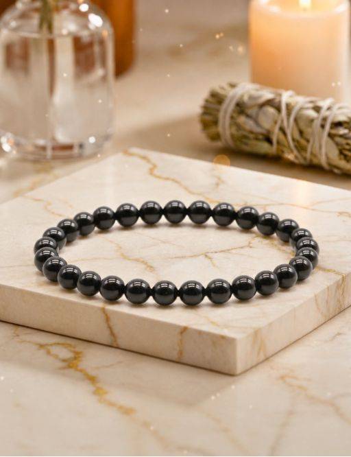 Bracelet Onyx Noir perles 6mm