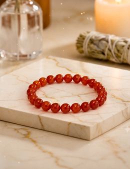 Bracelet perles 8mm - Agate rouge