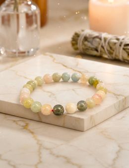 Bracelet perles 8mm - Béryl - Morganite - Aigue marine