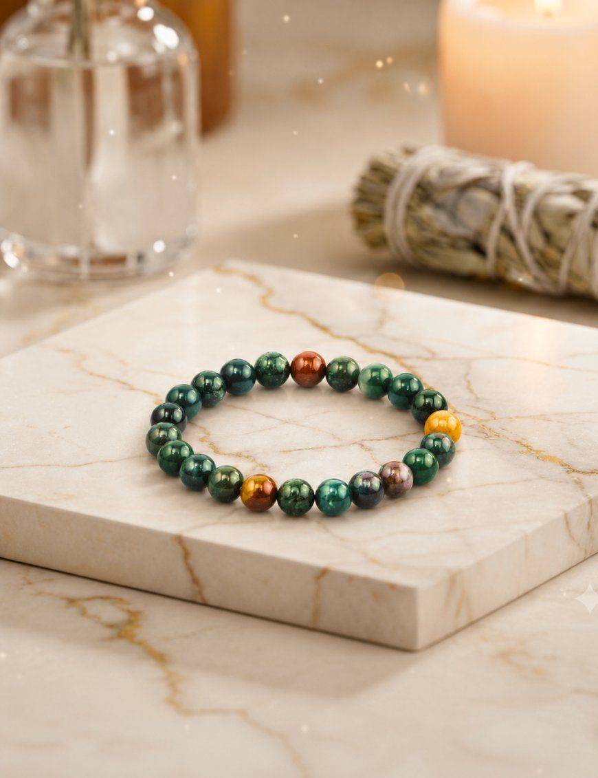 Bracelet perles 8mm - Héliotrope