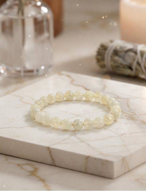 Bracelet perles 8mm - Jade blanche