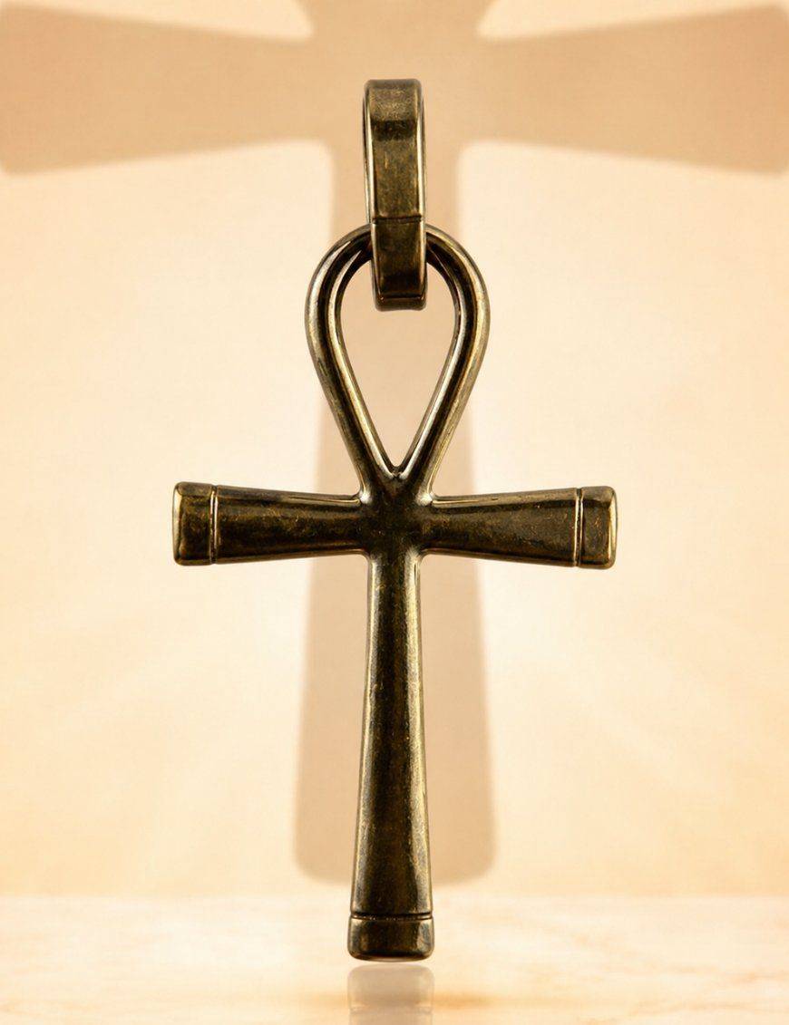 Croix d'Ankh - Médaille talismanique - Doré - 2cm