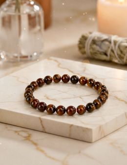 Bracelet perles 8mm - Oeil de taureau