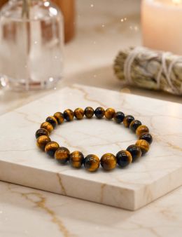 Bracelet perles 8mm - Oeil de tigre