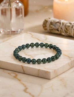 Bracelet perles 8mm - Serpentine foncée