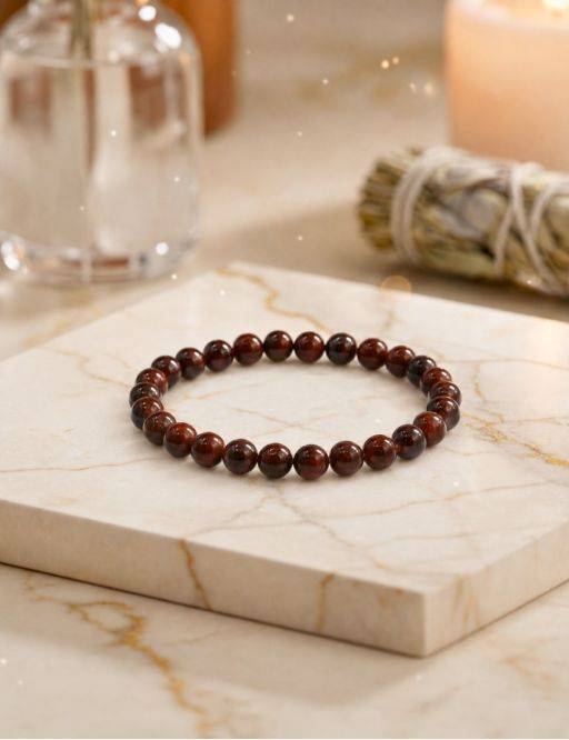 Bracelet perles Oeil de Taureau 8 mm