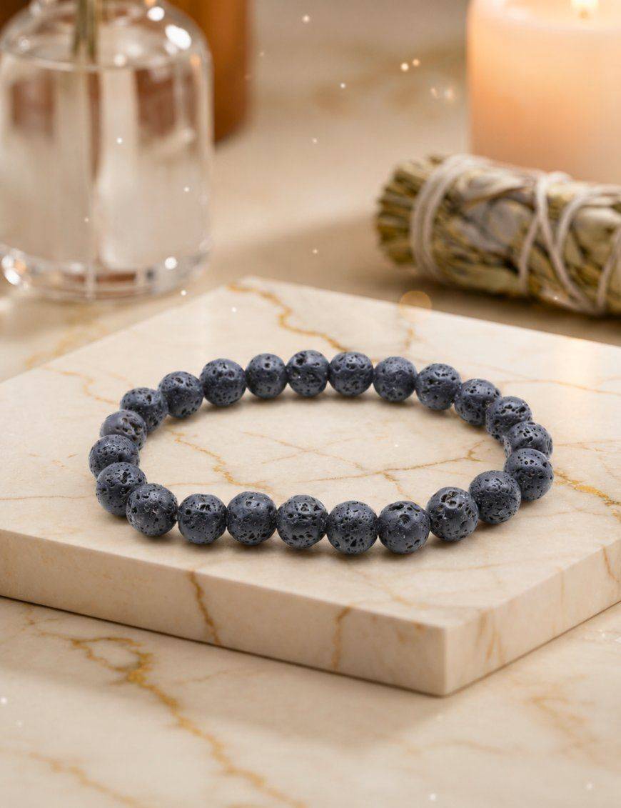 Bracelet Pierre de Lave perles 8mm