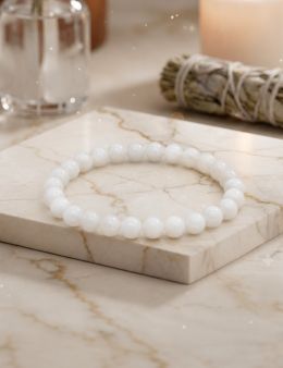 Bracelet Pierre de Lune Blanche 'AA' perles 6mm