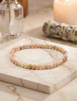 Bracelet Pierre de Soleil 'AA' perles 4mm