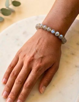 Bracelet 'AA' Labradorite perles 6mm
