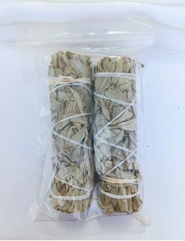 Lot de 2 fagots Sauge blanche amérindienne 10cm - 25-30g