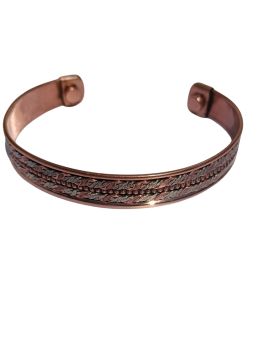 Bracelet Magnétique en Cuivre – Tresse Épi d’Abondance