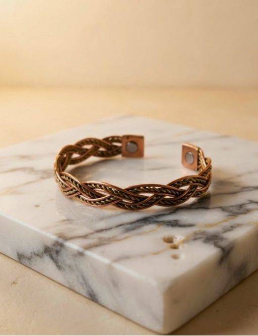 Bracelet Magnétique en Cuivre – Tresse Celtique