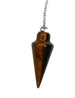 Pendule divinatoire Œil de Tigre conique 3cm | Confiance & radiesthésie