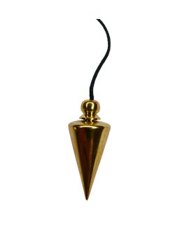 Pendule divinatoire métal conique doré avec fil - Diamètre 1 cm