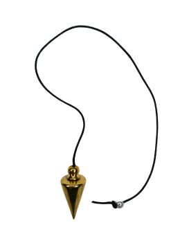 Pendule divinatoire métal conique doré avec fil - Diamètre 1 cm