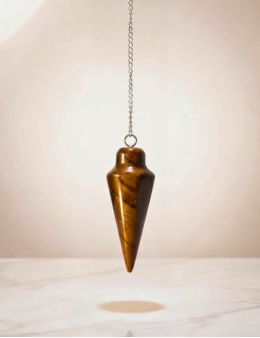 Pendule divinatoire Œil de Tigre conique 3cm | Confiance & radiesthésie