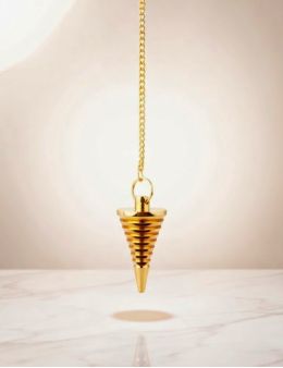 Pendule divinatoire métal doré cône ajouré | Radiesthésie