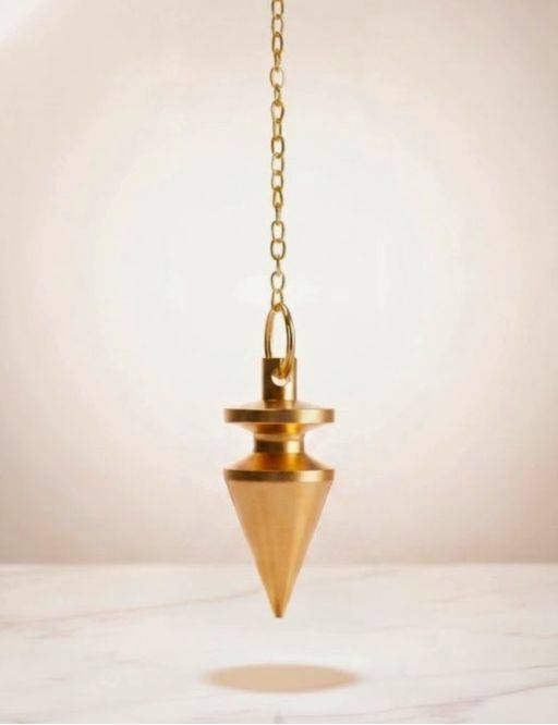 Pendule divinatoire métal doré cône ajouré | Radiesthésie
