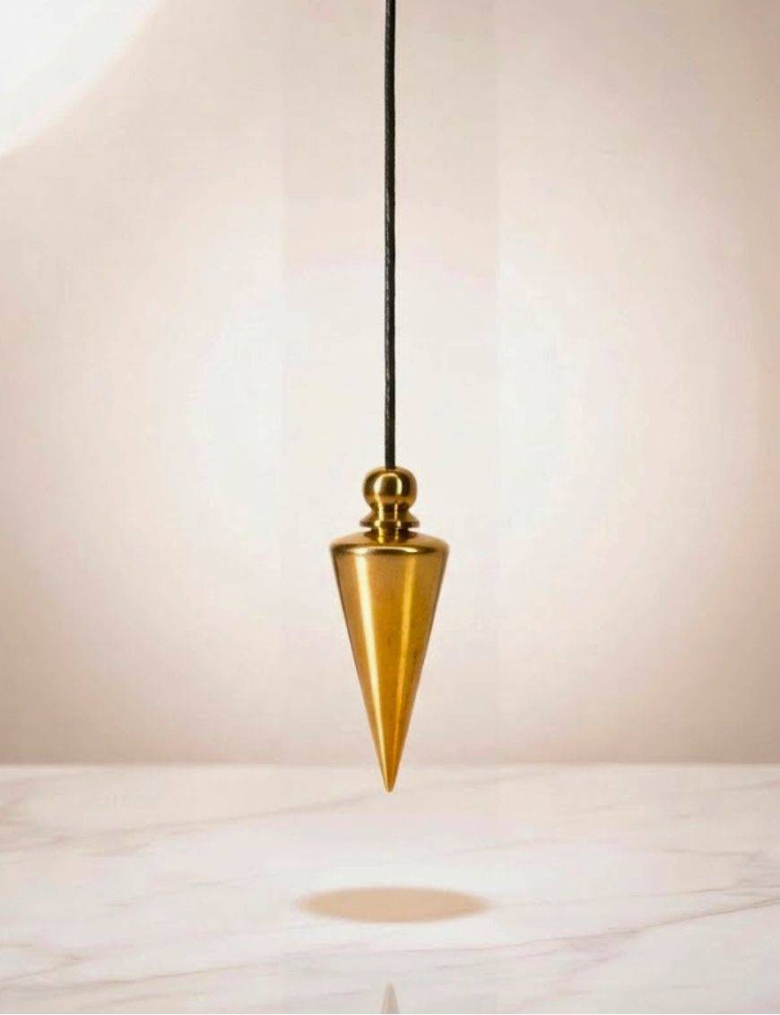 Pendule divinatoire métal doré sur fil Ø 1 cm | Simplicité
