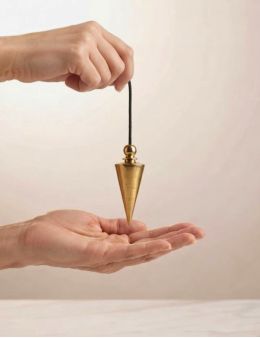 Pendule divinatoire métal doré sur fil Ø 1 cm | Simplicité