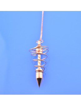 Pendule métal spiral cuivré avec chaîne cuivrée - Diamètre 1.6 cm Pendule métal spiral cuivré avec chaîne cuivrée - Diamètre 1.6 cm