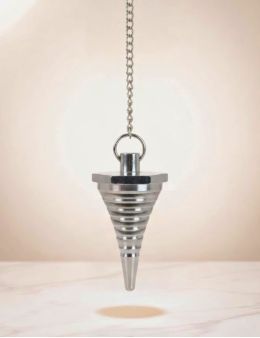 Pendule spirale métal cône argenté | Radiesthésie