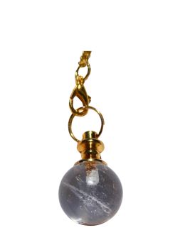 Pendule sphère cristal de roche : clarté & radiesthésie