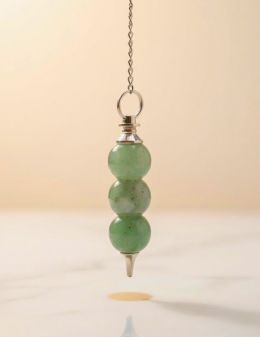 Pendule divinatoire aventurine 3 pierres - Cœur & radiesthésie