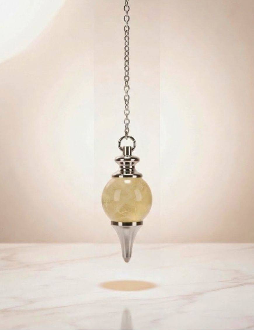 Pendule citrine : joie, abondance & radiesthésie