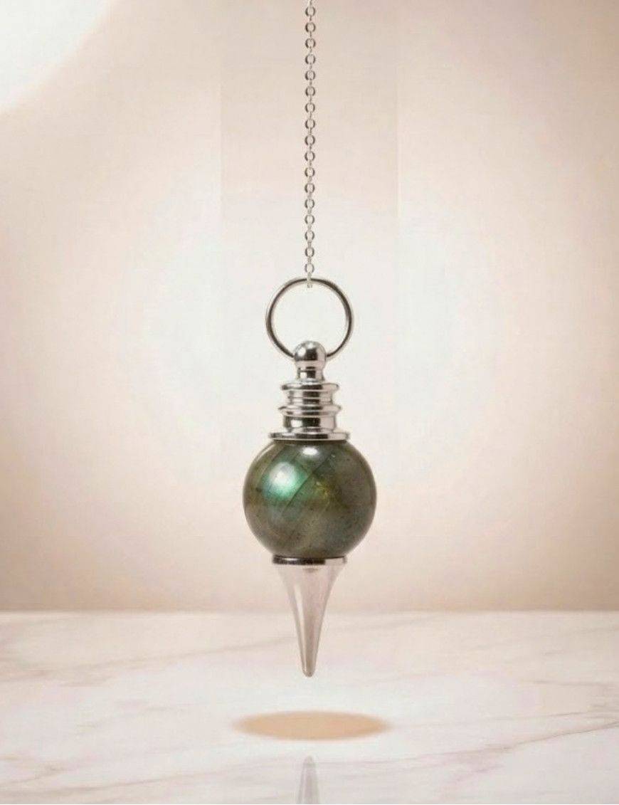 Pendule labradorite : protection & intuition subtile & radiesthésie